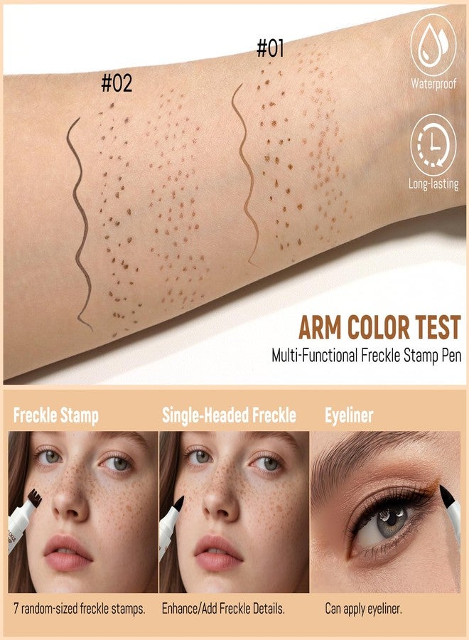 Noerrors Freckle Pen Stamp 2 in 1 for Natural Lifelike Faux Freckle, Dual Ended Freckles Stamp & Precise Pen, Waterproof Fake Freckles Stain Marker for Sunkiss Makeup #01 Light - Image 5